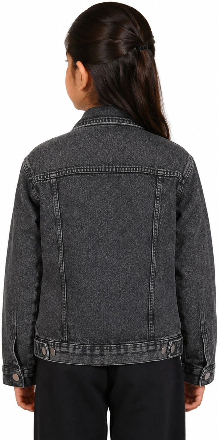 MALIKASONS Boys & Girls Solid Denim Jacket - Image 2