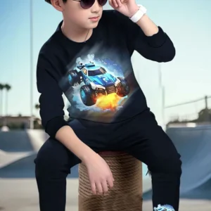 FastColors Boys Casual T-shirt Track Pants (80002-NAVY)