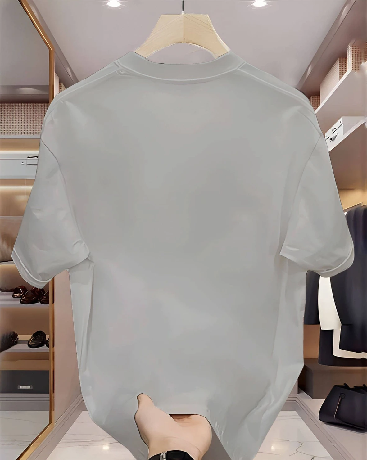 Twenty2Creation Men Printed Round Neck Cotton Blend Grey T-Shirt - Image 3