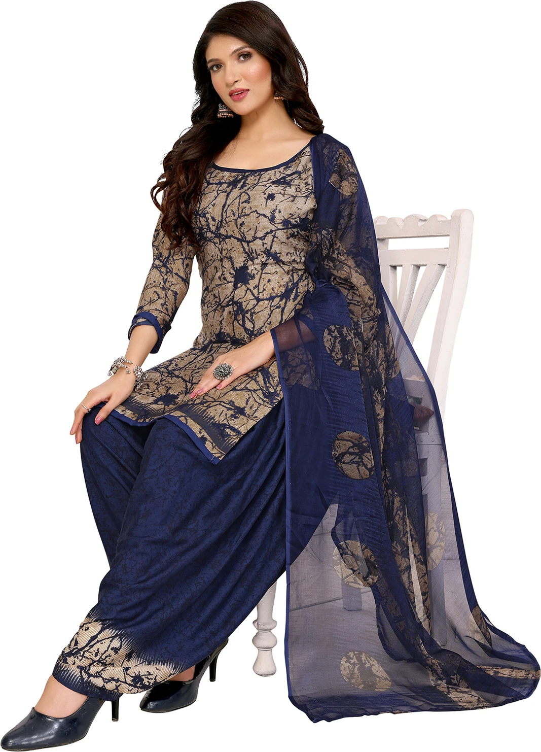 Priyashi Unstitched Crepe Salwar Suit Material Printed