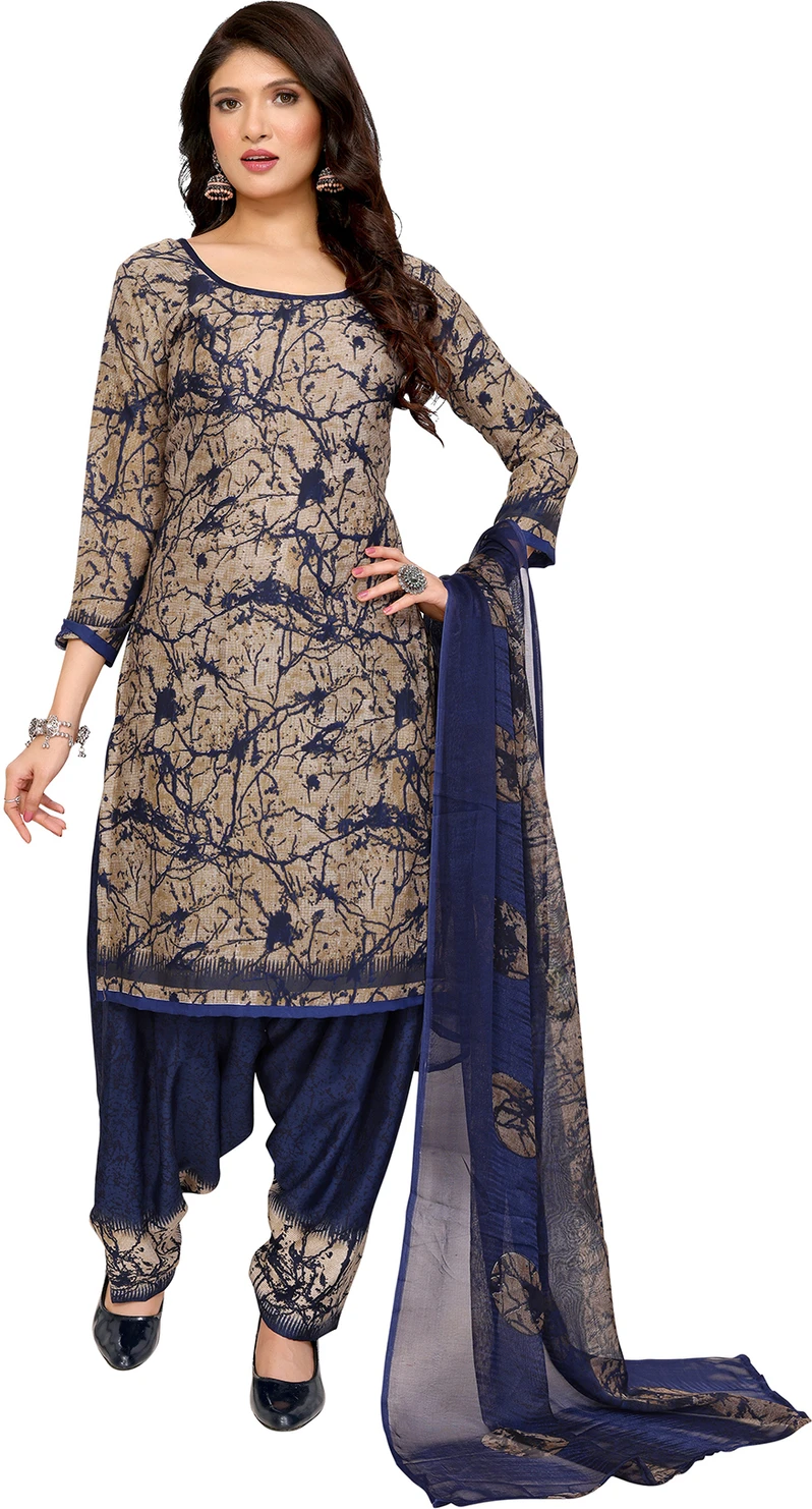 Priyashi Unstitched Crepe Salwar Suit Material Printed - Image 2