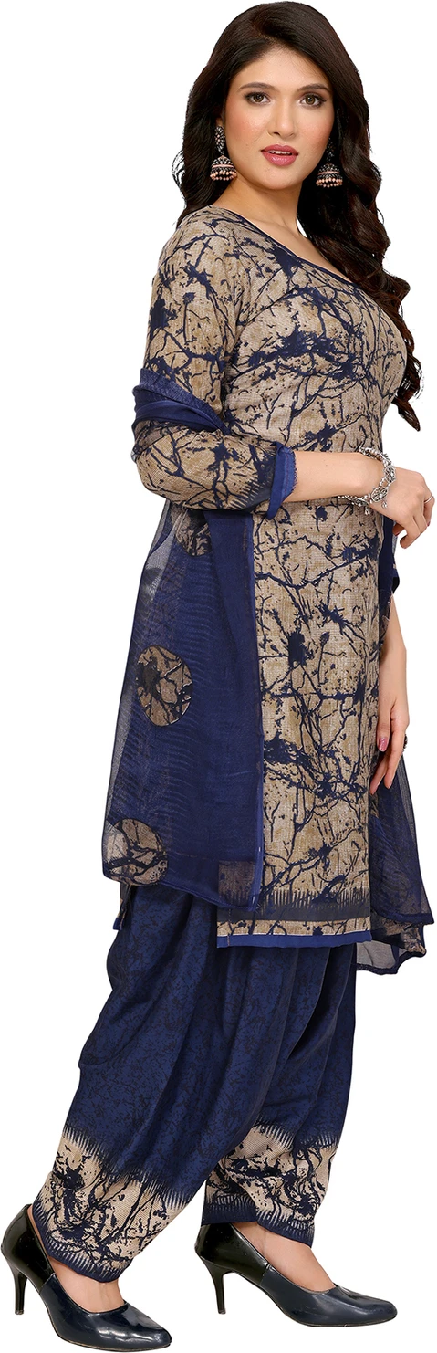 Priyashi Unstitched Crepe Salwar Suit Material Printed - Image 3