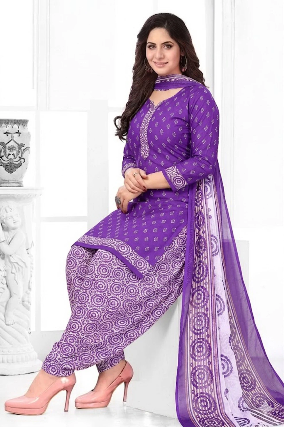 Priyashi Unstitched Crepe Salwar Suit Material Printed