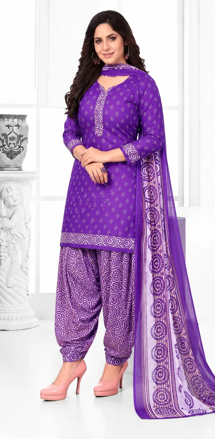 Priyashi Unstitched Crepe Salwar Suit Material Printed - Image 3